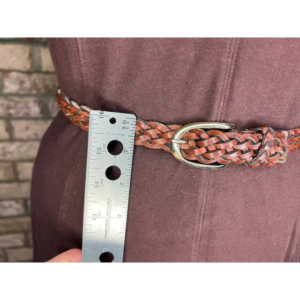 Split leather belt brown size small